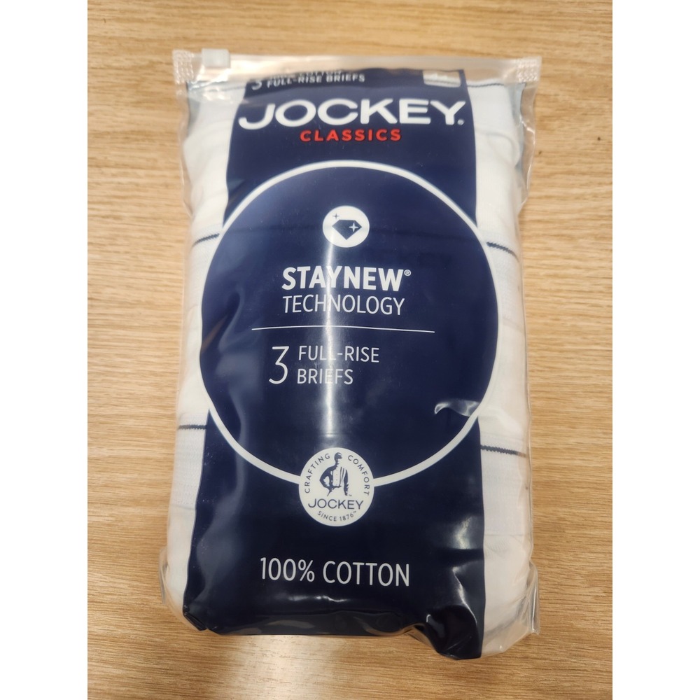Jockey Men's Classic Full Rise Brief - 3 Pack Black Size 44 Stay New Technology